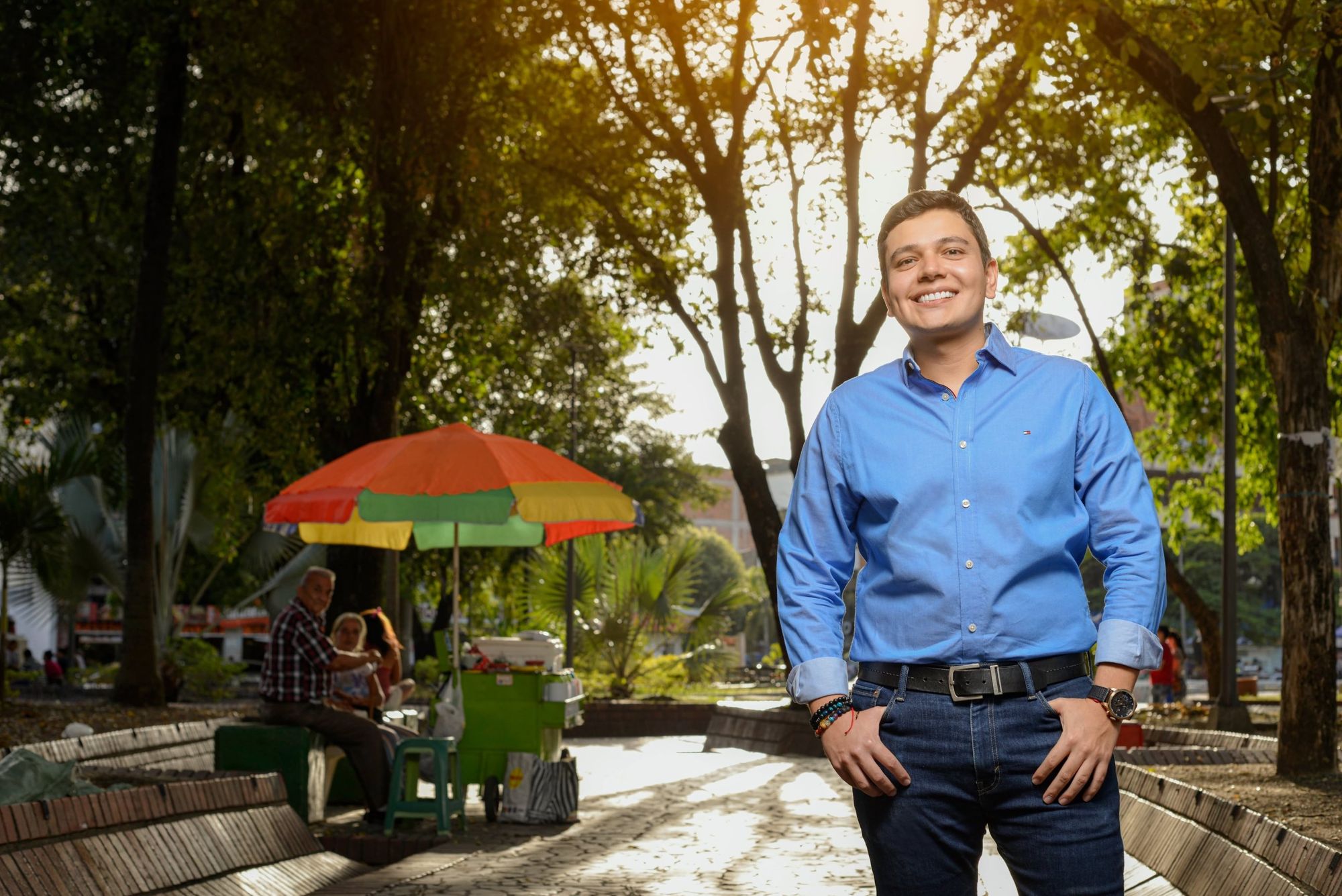 Sebastián Murcia en un parque de Neiva